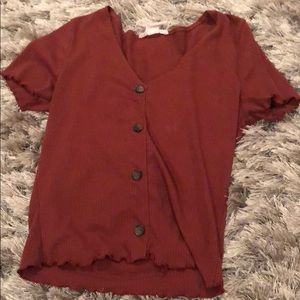 button down crop top